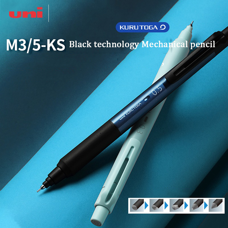 Mechanical Pencil Lead - Uni สีดําเทคโนโลยีตะกั่วหมุนดินสออัพเกรด KURU TOGA 0.3 มม./0.5