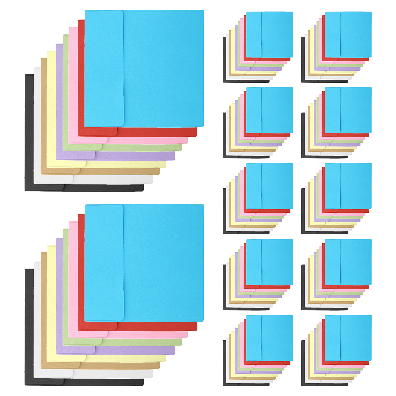 Letter Envelope Kraft - 100 ชิ้นซองจดหมายกระดาษคราฟท์เปล่า 10x10 ซม. ซองกระดาษสี่เหลี่ยมเล็กสำหรับจดหมายโปสการ์ดบัตรของขวัญเงินสดกุญแจเก็บเหรียญ