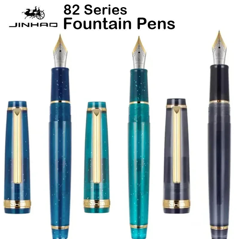 Office Stationery Supply Business - Jinhao 82 Fountain ปากกาหรูหราปากกาโปร่งใส Spin Golden