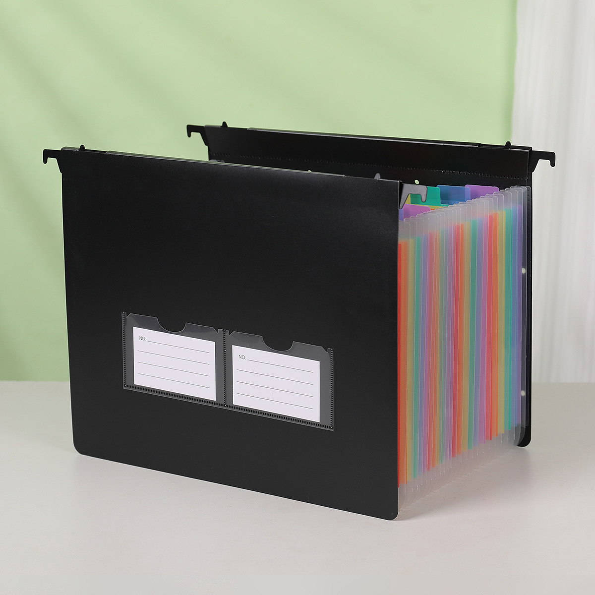 File Folder Hanging - แฟ้มเอกสารแบบแขวน 7/13/25 ช่อง พร้อมสายยางยืดสำหรับจัดเก็บเอกสารแบบขยายได้ กระเป๋าเก็บเอกสารหลายชั้น
