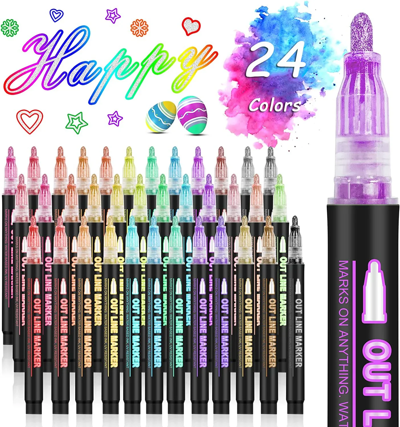 36 สี Double Line Outline Art  - Highlighter Set Pastel บทวิจารณ์และราคา