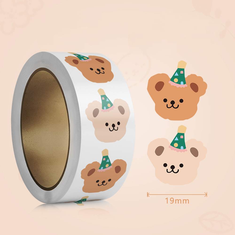 สติกเกอร์หมีน่ารัก 500 ชิ้น ชุ - Label Printer Tape บทวิจารณ์และราคา