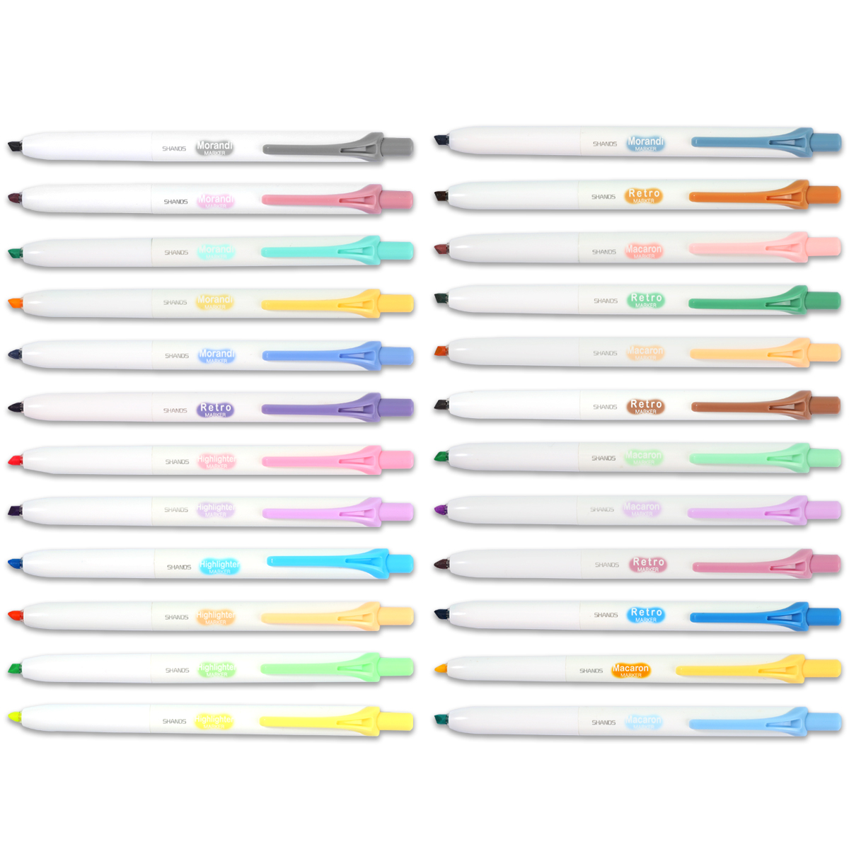 ปากกาเน้นข้อความแบบยืดหดได้6ชิ - Highlighter Set Pastel บทวิจารณ์และราคา