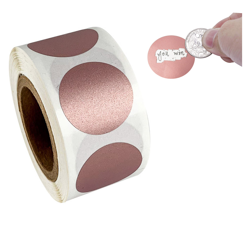 50-300pcs รอบ Rose Gold Scratc - Label Printer Tape บทวิจารณ์และราคา