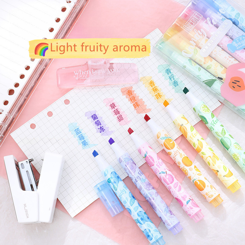 ปากกาเน้นข้อความกลิ่นผลไม้สร้า - Highlighter Set Pastel บทวิจารณ์และราคา