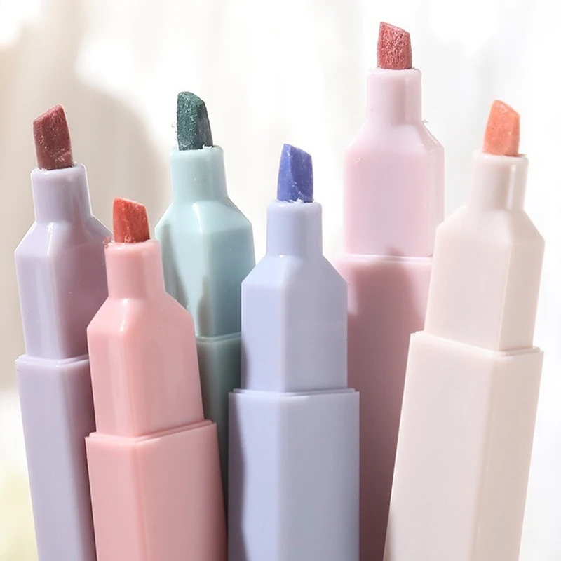 6 ชิ้น/เซ็ตสีพาสเทล Highlighte - Highlighter Set Pastel บทวิจารณ์และราคา