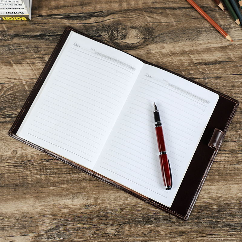 หนังแท้แฮนด์เมด A5แล็ปท็อปพร้อ - Office Stationery Supply Business บทวิจารณ์และราคา
