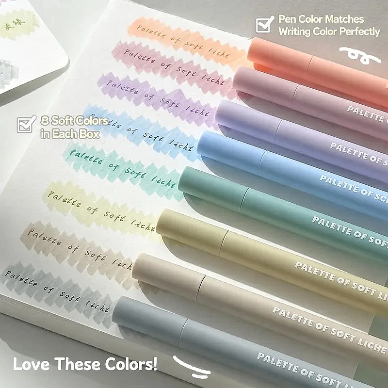 ปากกาไฮไลท์เตอร์สีพาสเทลสวยงาม - Highlighter Set Pastel บทวิจารณ์และราคา