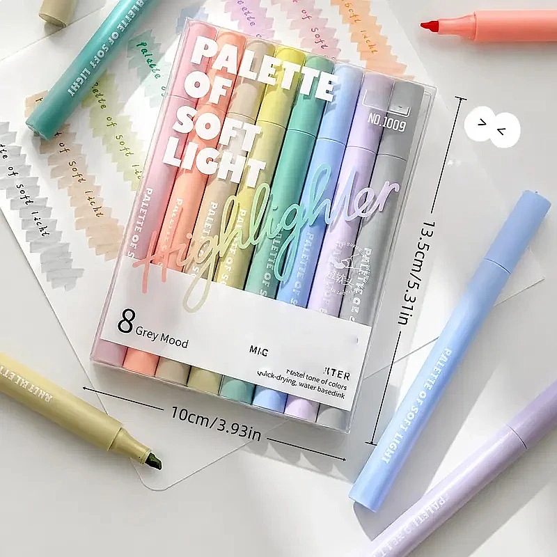 ปากกาไฮไลท์เตอร์สีพาสเทลสวยงาม - Highlighter Set Pastel บทวิจารณ์และราคา