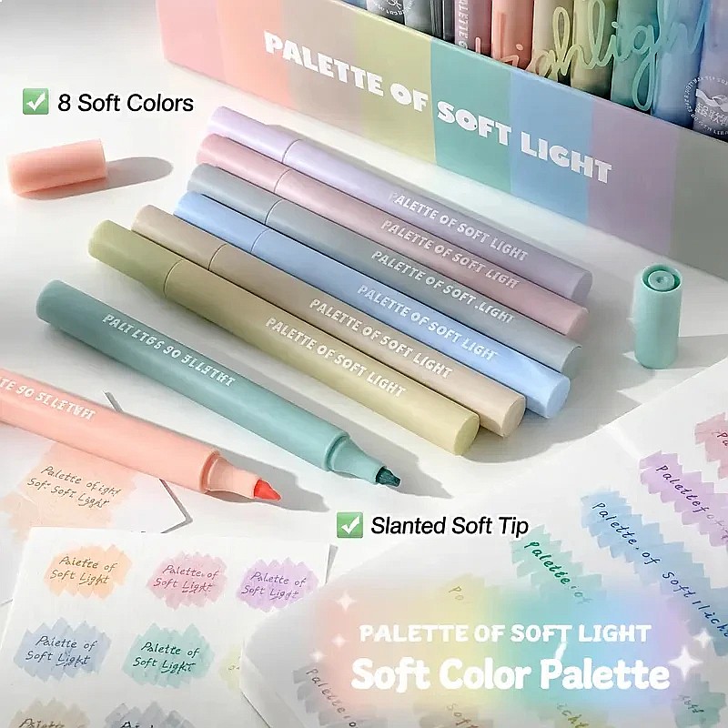 ปากกาไฮไลท์เตอร์สีพาสเทลสวยงาม - Highlighter Set Pastel บทวิจารณ์และราคา