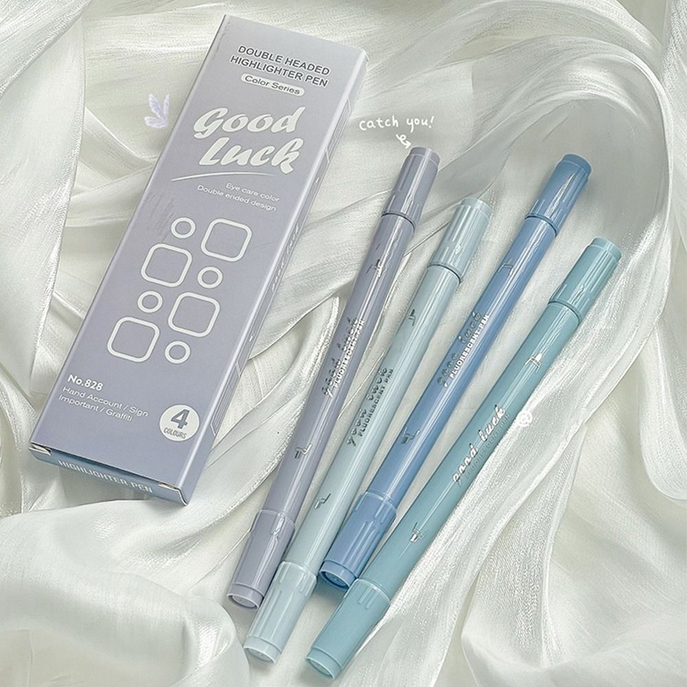 ปากกาไฮไลท์ 4 สี หัวคู่ สีไล่ร - Highlighter Set Pastel บทวิจารณ์และราคา